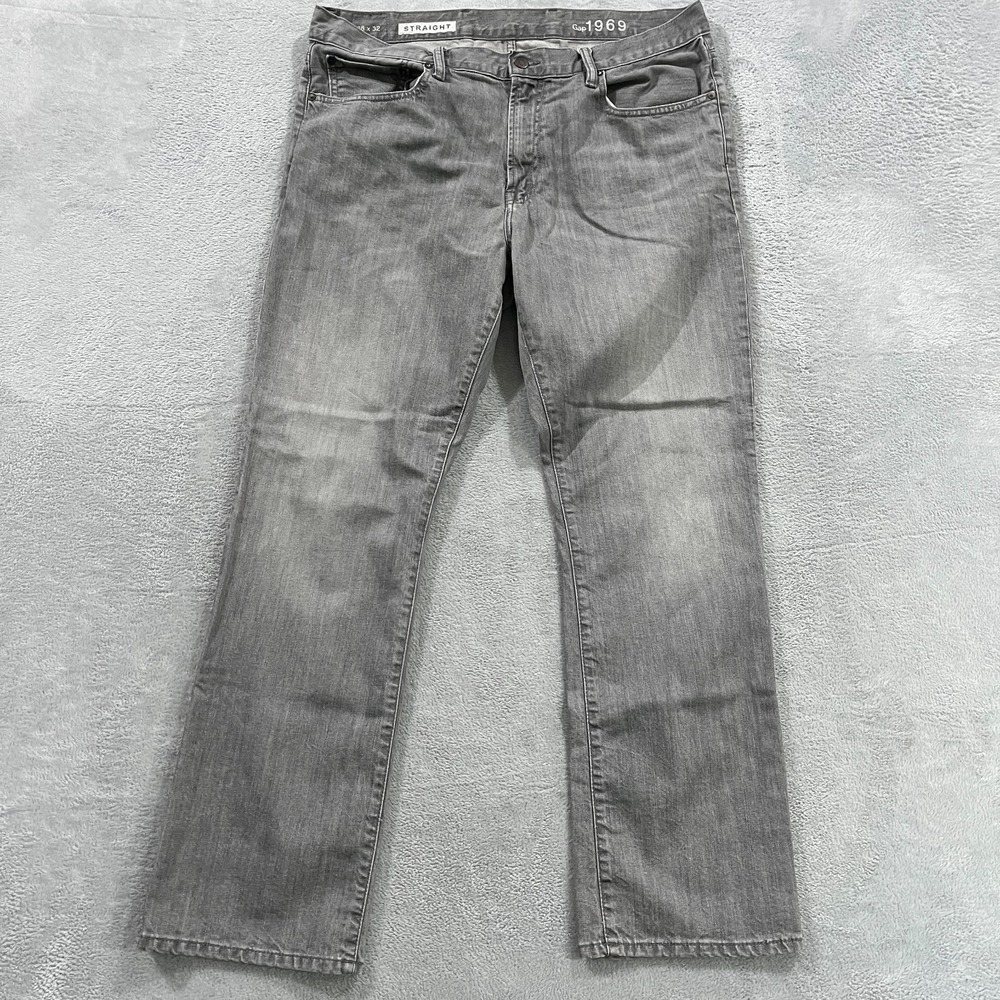 Gap 1969 Jeans Mens 38x32 (fit 37x32) Faded Denim Button Fly Straight Leg Faded
